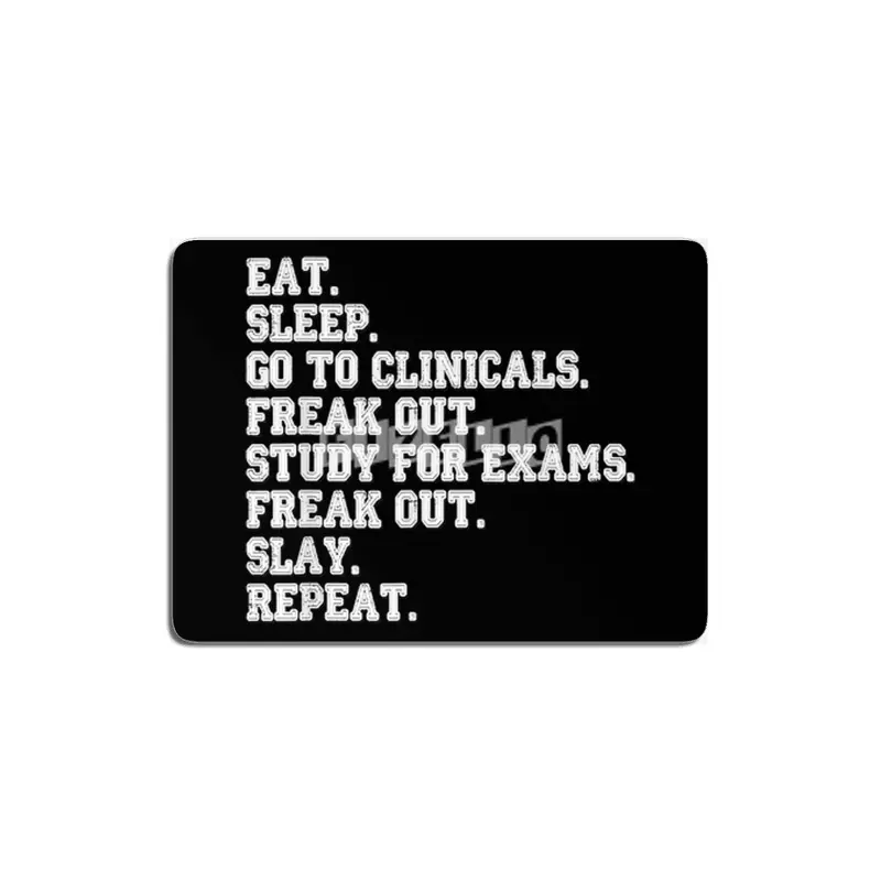 Funny Nurse Gift Eat Sleep Clinicals Freak Out Slay RN LPN T-Shirt MDF Tablo