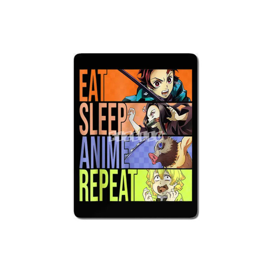 Graphic Slayer Demon Anime Eat Sleep Anime Repeat T-Shirt MDF Tablo