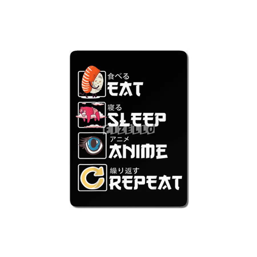 Kawaii Manga Sushi - Eat Sleep Anime Repeat - Cute Anime MDF Tablo