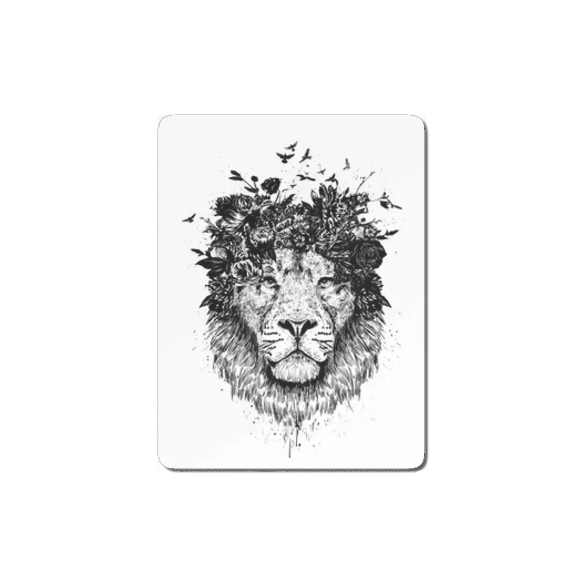 Floral lion MDF Tablo