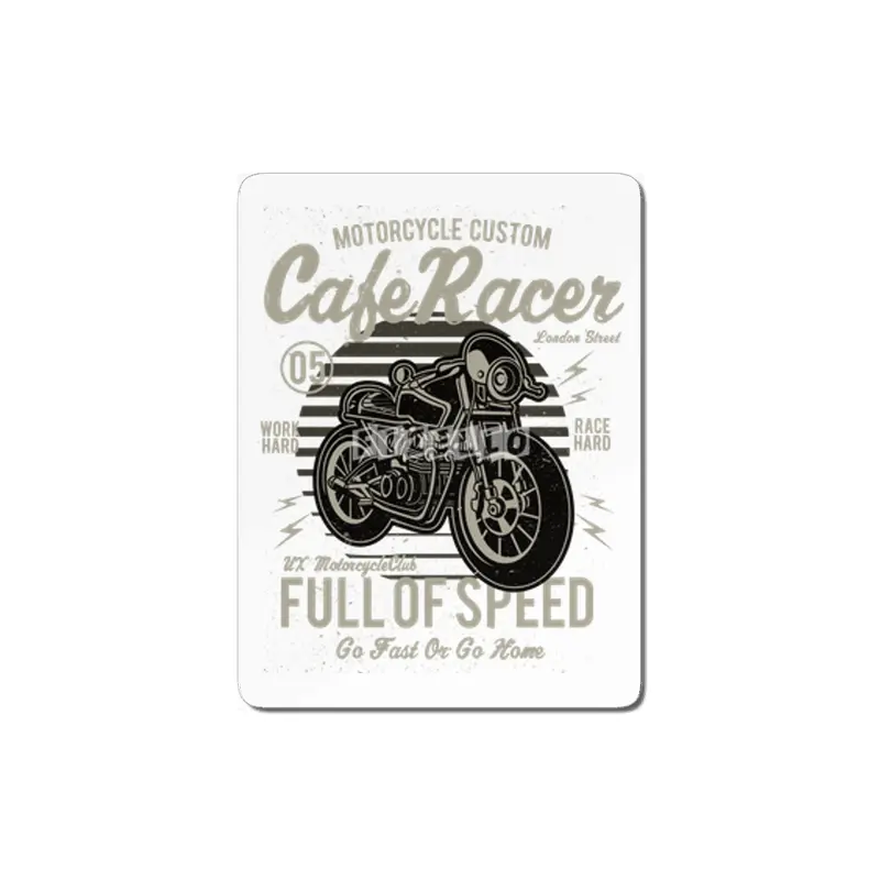 Biker Cafe Racer Full Of Speed Motorcycle Custom Work Hard - Race Hard MDF Tablo