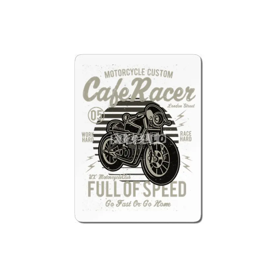 Biker Cafe Racer Full Of Speed Motorcycle Custom Work Hard - Race Hard MDF Tablo