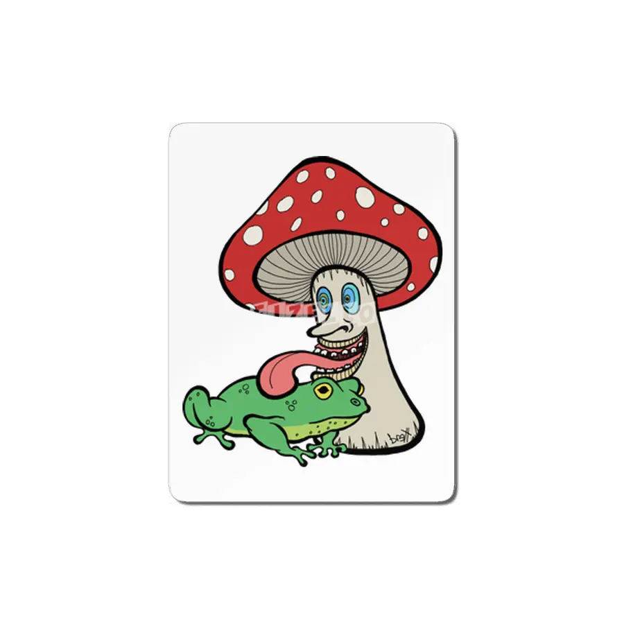 Magic Mushroom Licking Frog MDF Tablo
