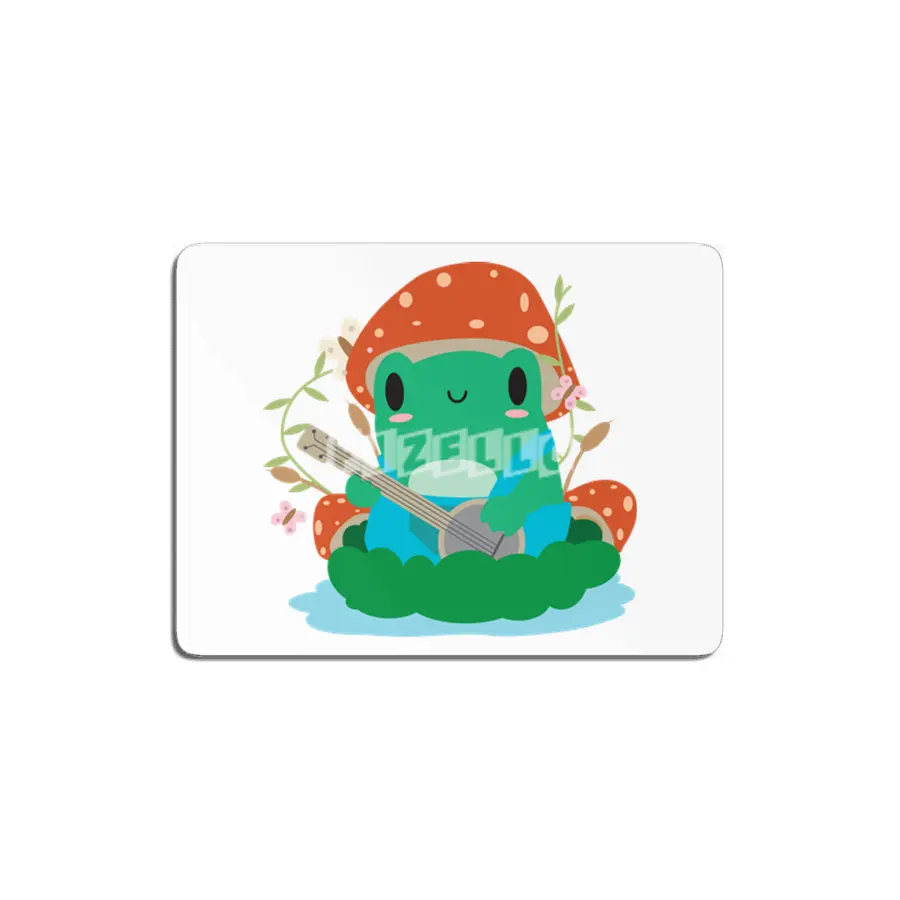 Cottagecore Aesthetic Frog Mushroom Hat Banjo Kawaii MDF Tablo