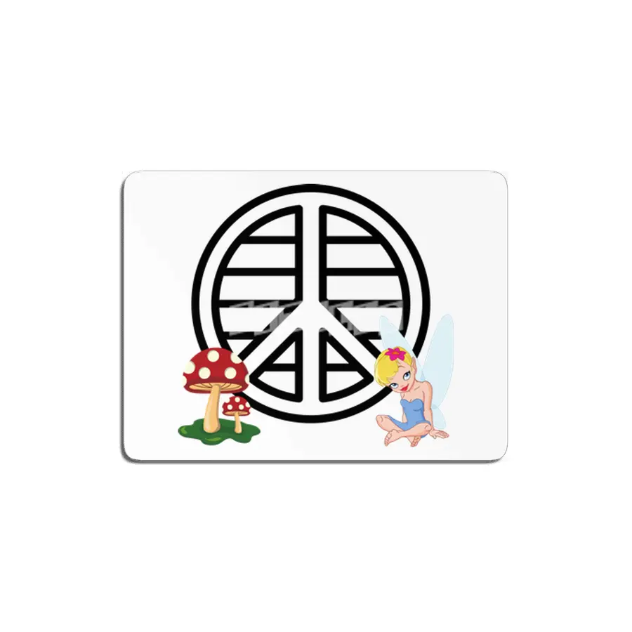 Fairy & Mushroom Peace Symbol MDF Tablo