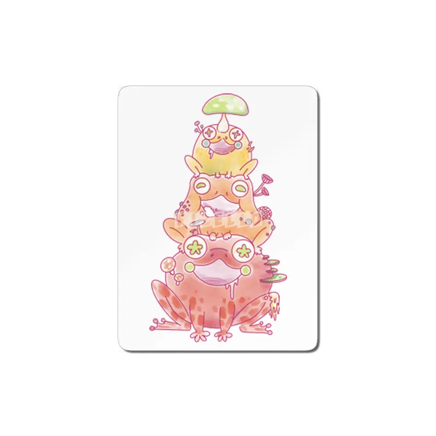 Watercolor Autumn Mushroom Frogs MDF Tablo