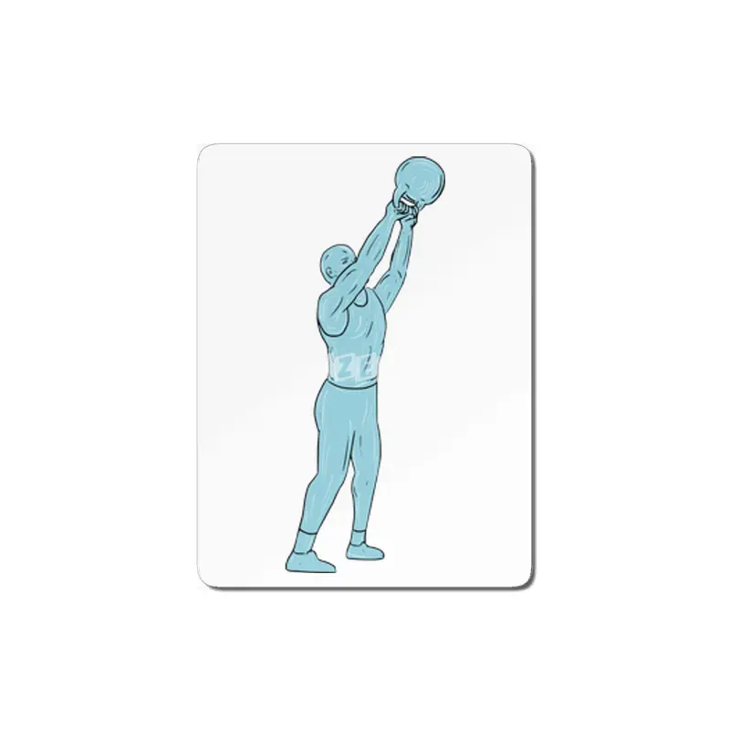 Athlete Fitness Kettlebell Swing Drawing MDF Tablo