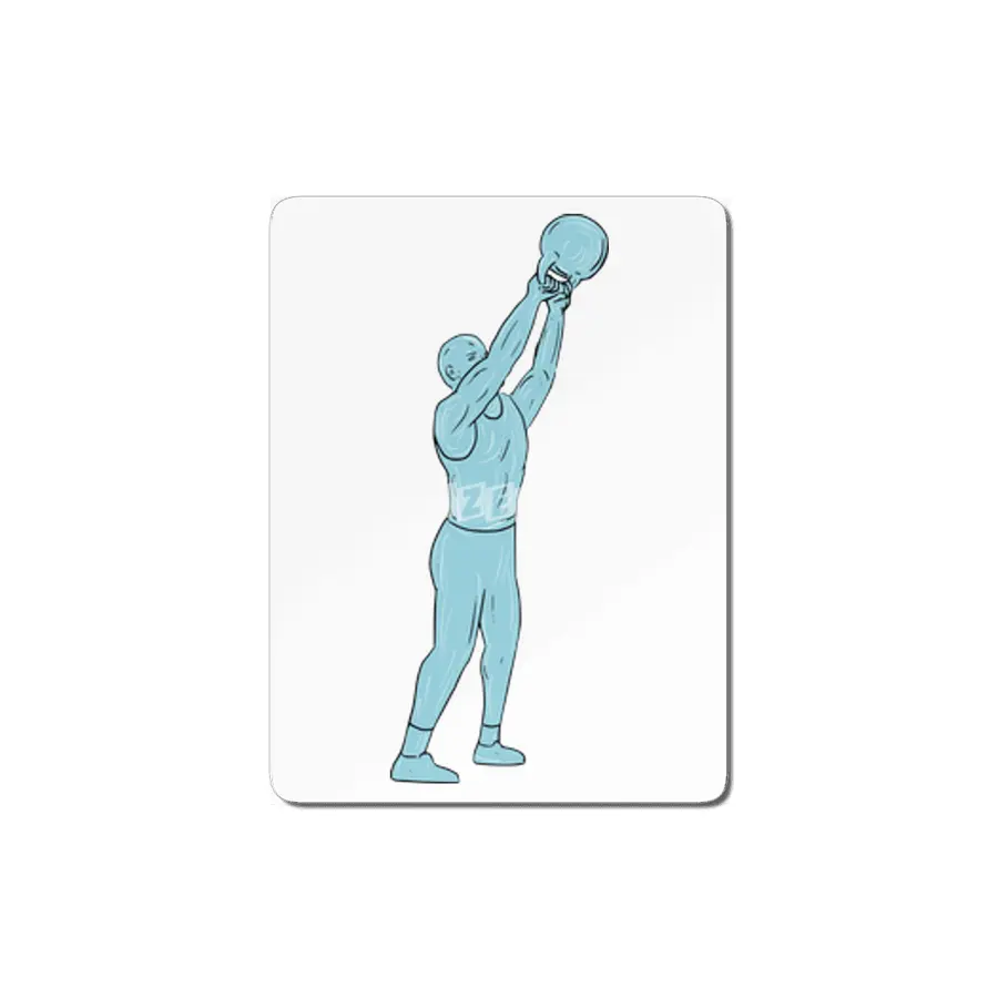 Athlete Fitness Kettlebell Swing Drawing MDF Tablo