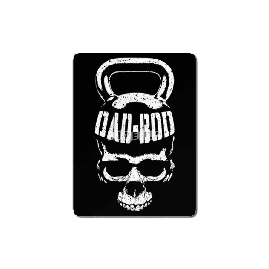 Dad Bod Kettlebell Skull Funny Halloween Gym Fitness Workout MDF Tablo