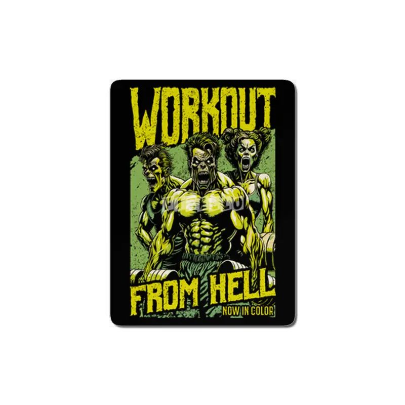 Gym Halloween Funny Retro Zombie Fitness Horror Movie Poster MDF Tablo