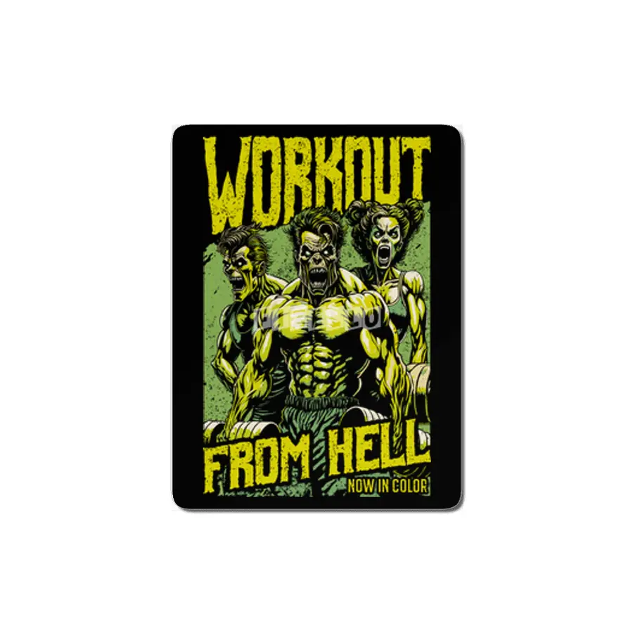 Gym Halloween Funny Retro Zombie Fitness Horror Movie Poster MDF Tablo