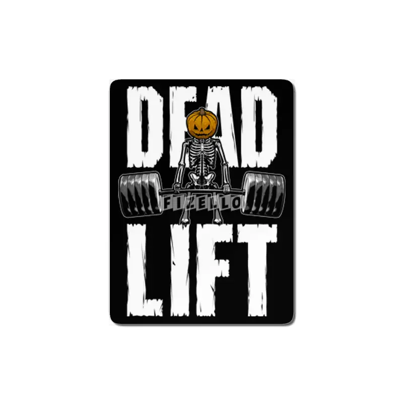 Halloween Gym Deadlift Skeleton Pumpkin Goth Fitness Workout MDF Tablo