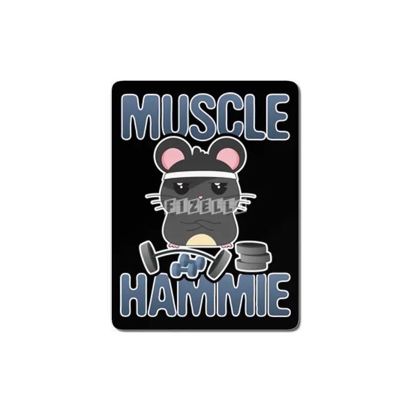 Funny Cute Hamster Nom Nom Muscle Hammie Fitness Workout Gym MDF Tablo