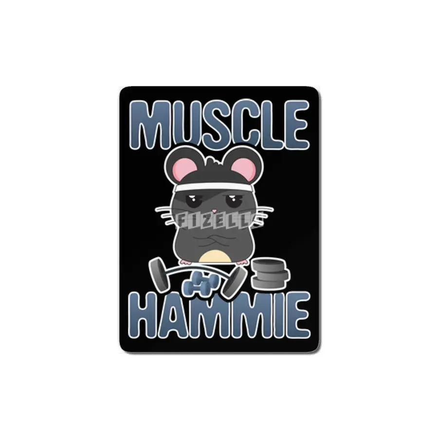 Funny Cute Hamster Nom Nom Muscle Hammie Fitness Workout Gym MDF Tablo