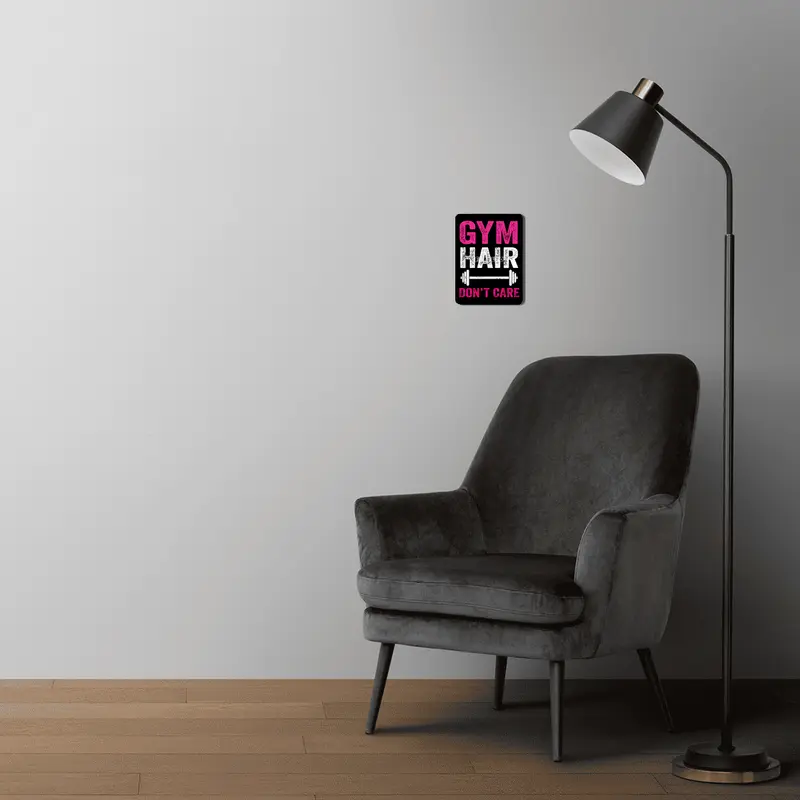 Gym Hair Don't Care Funny Fitness Design Gift Idea MDF Tablo