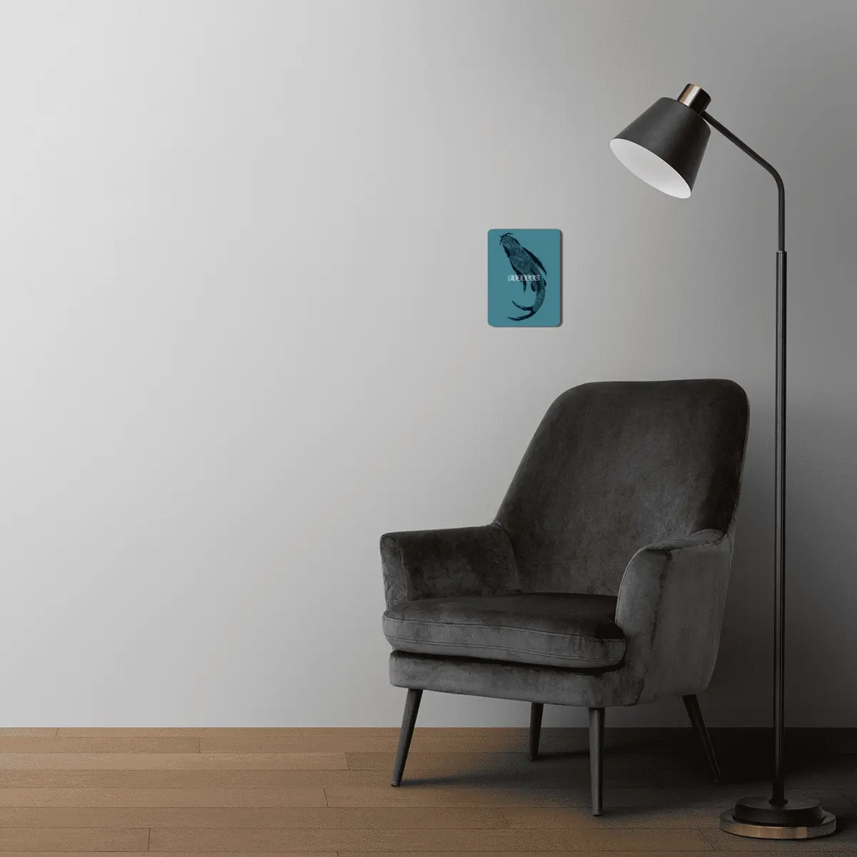 Don't Be Koi - Dark Ink MDF Tablo