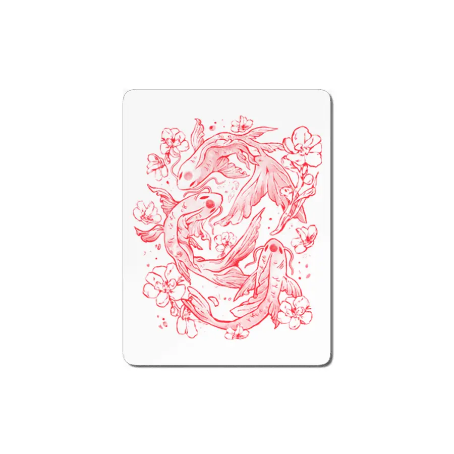 Red Koi - Aesthetic Oriental Koi Fish Gift MDF Tablo