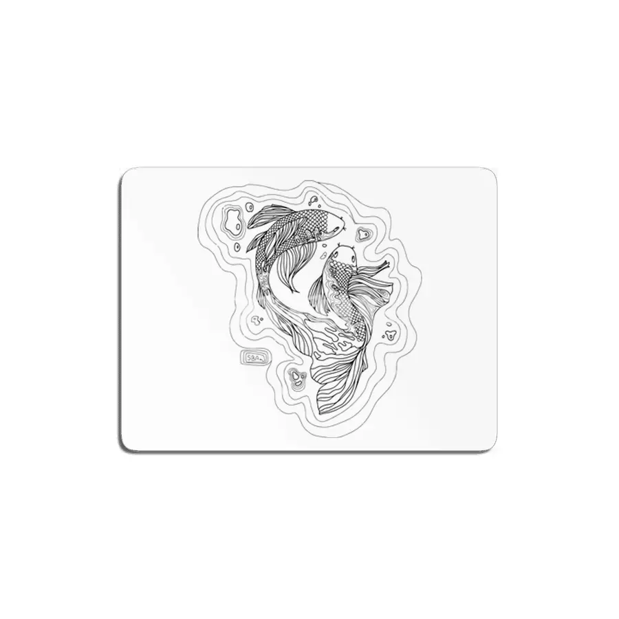 Swim like Koi - Black MDF Tablo