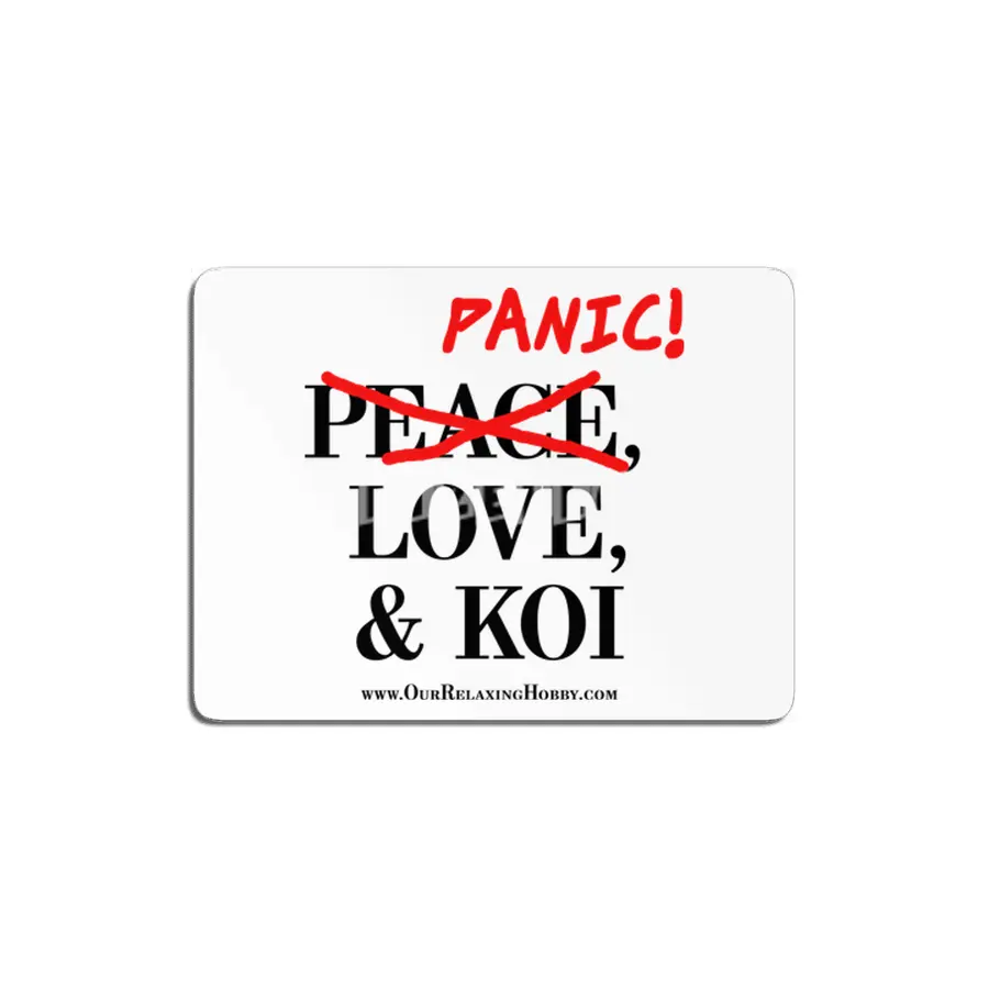 Peace Love and Panic Koi - Black Print MDF Tablo