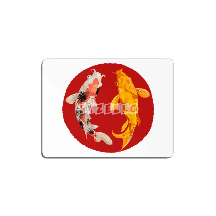 Yin Yang Carp Balance Taijitu Nishikigoi Japanese Koi Fish MDF Tablo
