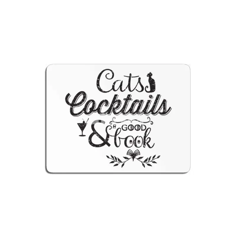 Cats Cocktails and a Good Book MDF Tablo