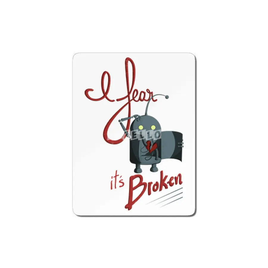I Fear It's Broken with typographic texture MDF Tablo