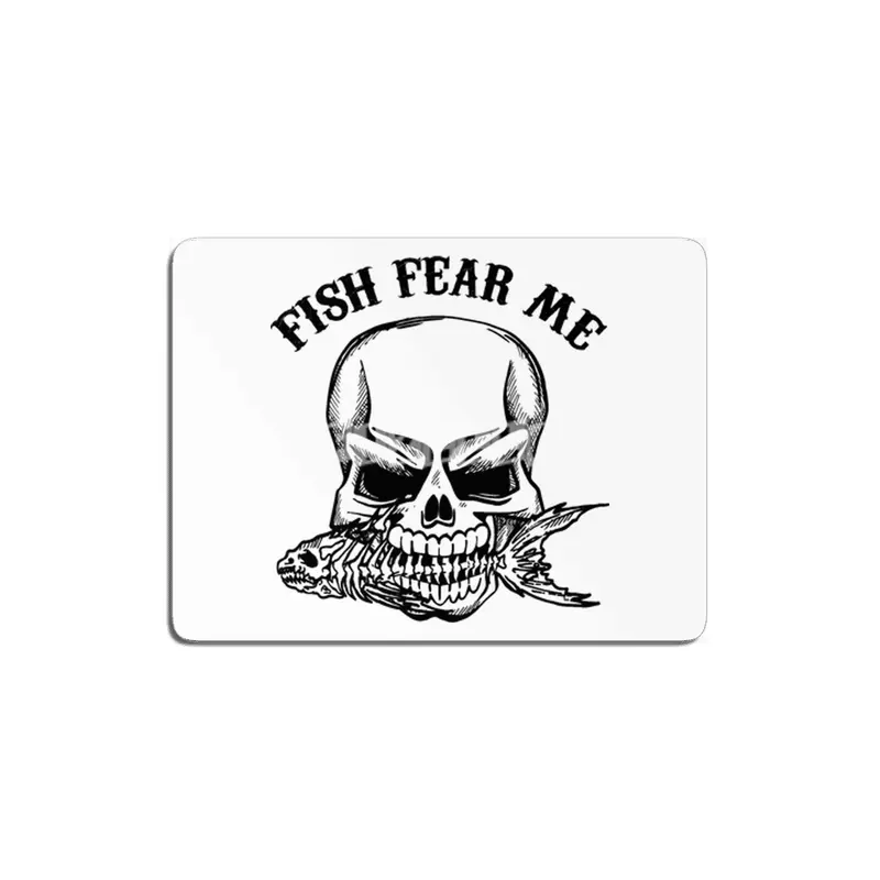 Fish Fear Me Black MDF Tablo