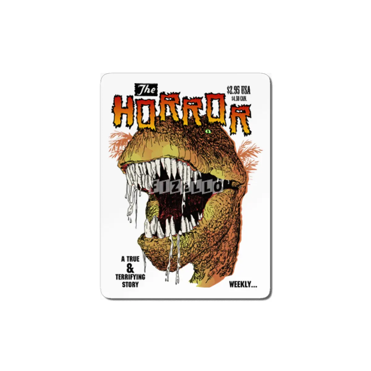 T-Rex Horror comic MDF Tablo