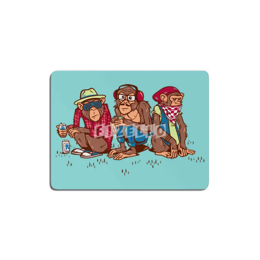 Three Wise Hipster Monkeys MDF Tablo