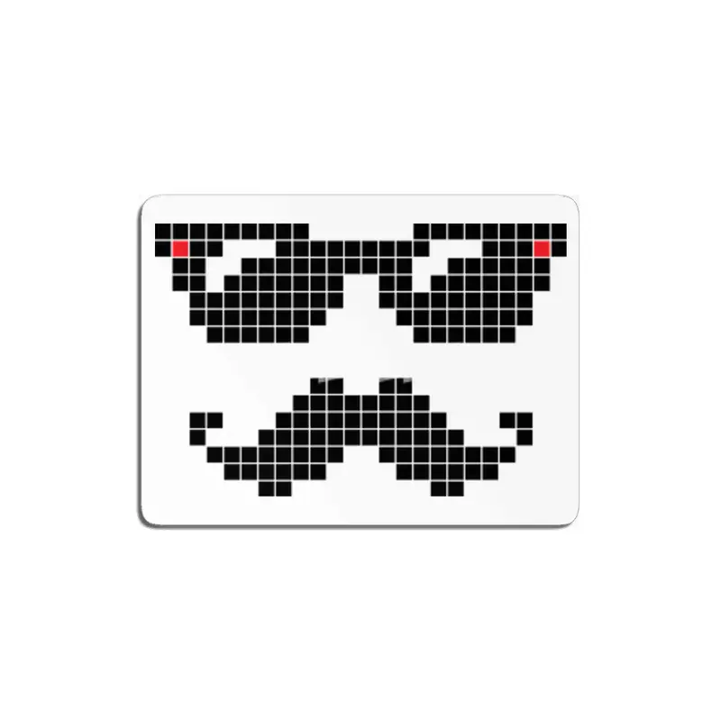 Pixelated hipster geek with sunglasses and mustache MDF Tablo