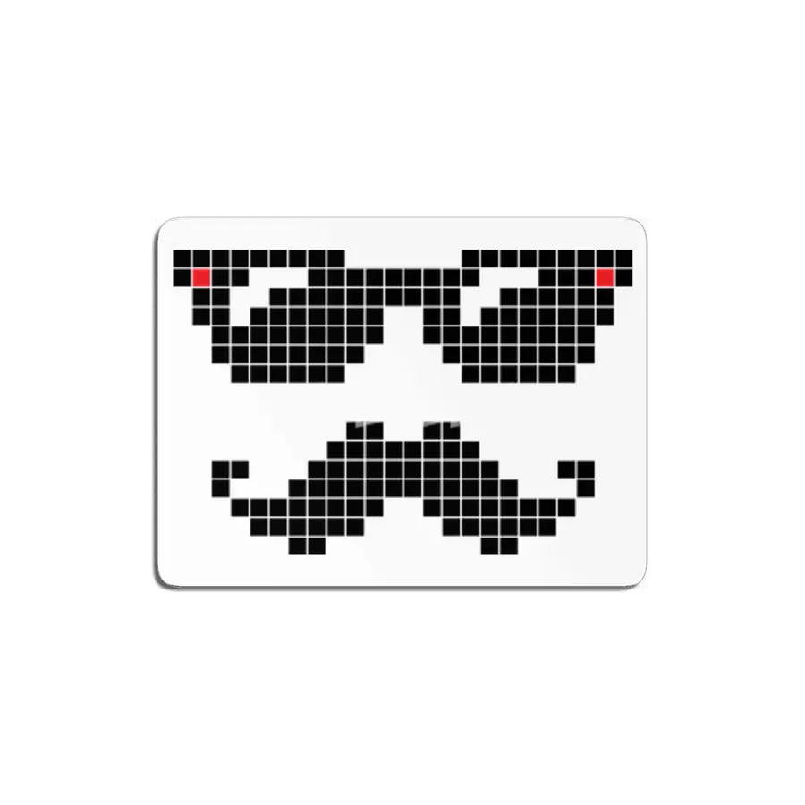 Pixelated hipster geek with sunglasses and mustache MDF Tablo