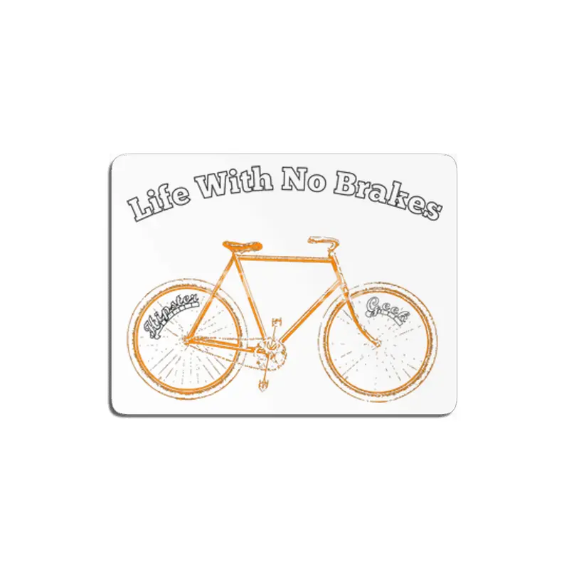 Life With No brakes fun hipster geek cycling fan MDF Tablo
