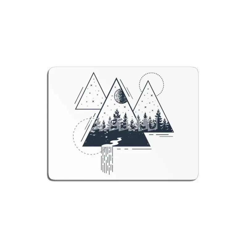 Modern Geometric Nature Forest Bohemian Triangles MDF Tablo