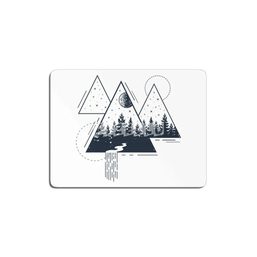 Modern Geometric Nature Forest Bohemian Triangles MDF Tablo