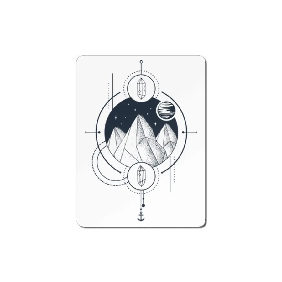 Modern Geometric Nature Mountains Crystals Boho MDF Tablo