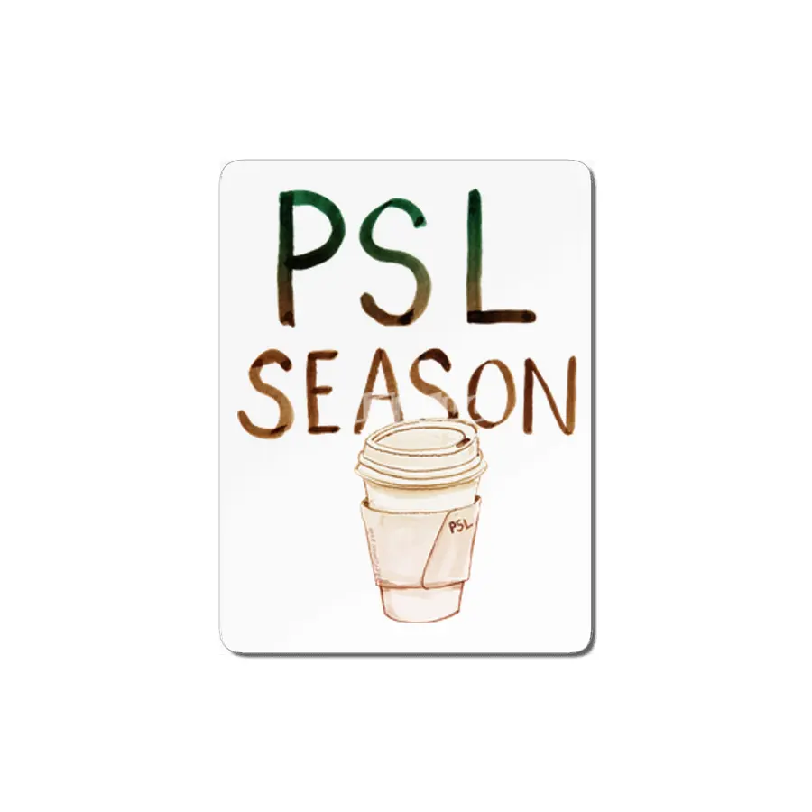 Pumpkin Spice Latte - PSL - Illustration with to go coffee cup MDF Tablo
