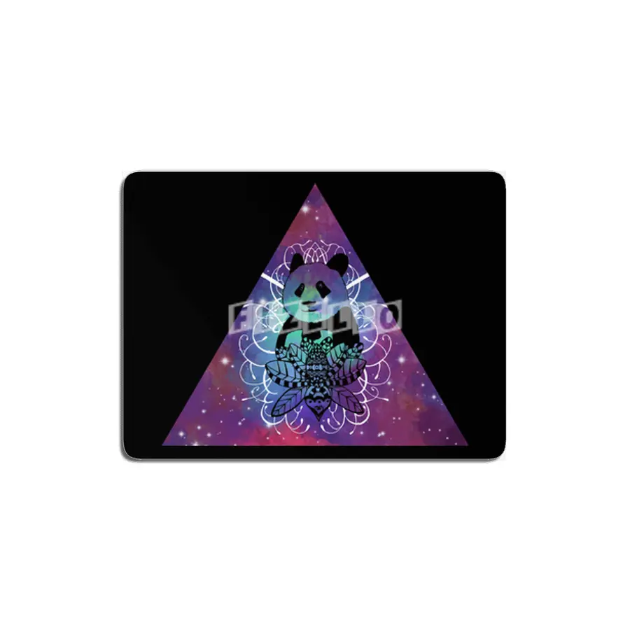 Black Panda in watercolor space background MDF Tablo