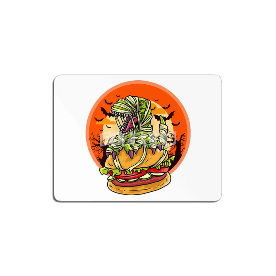 Cute Spooky Halloween Mummy T-Rex with Burger MDF Tablo