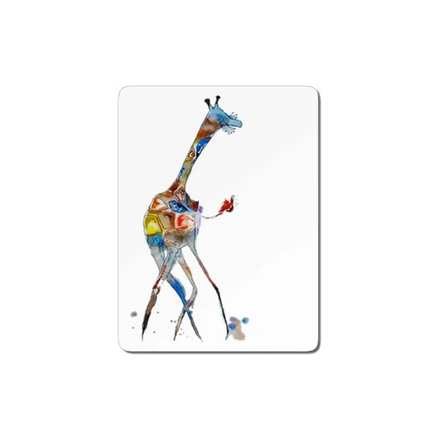 Dancing Giraffe watercolor illustration MDF Tablo