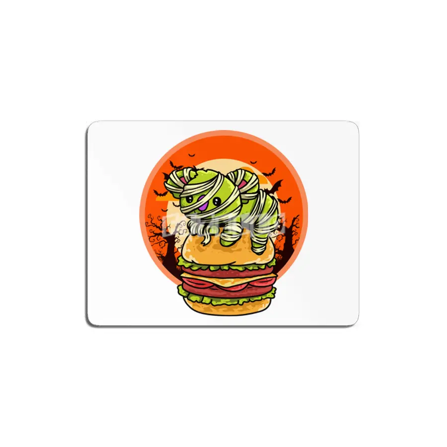 Cute Spooky Halloween Mummy T-Rex with Burger MDF Tablo