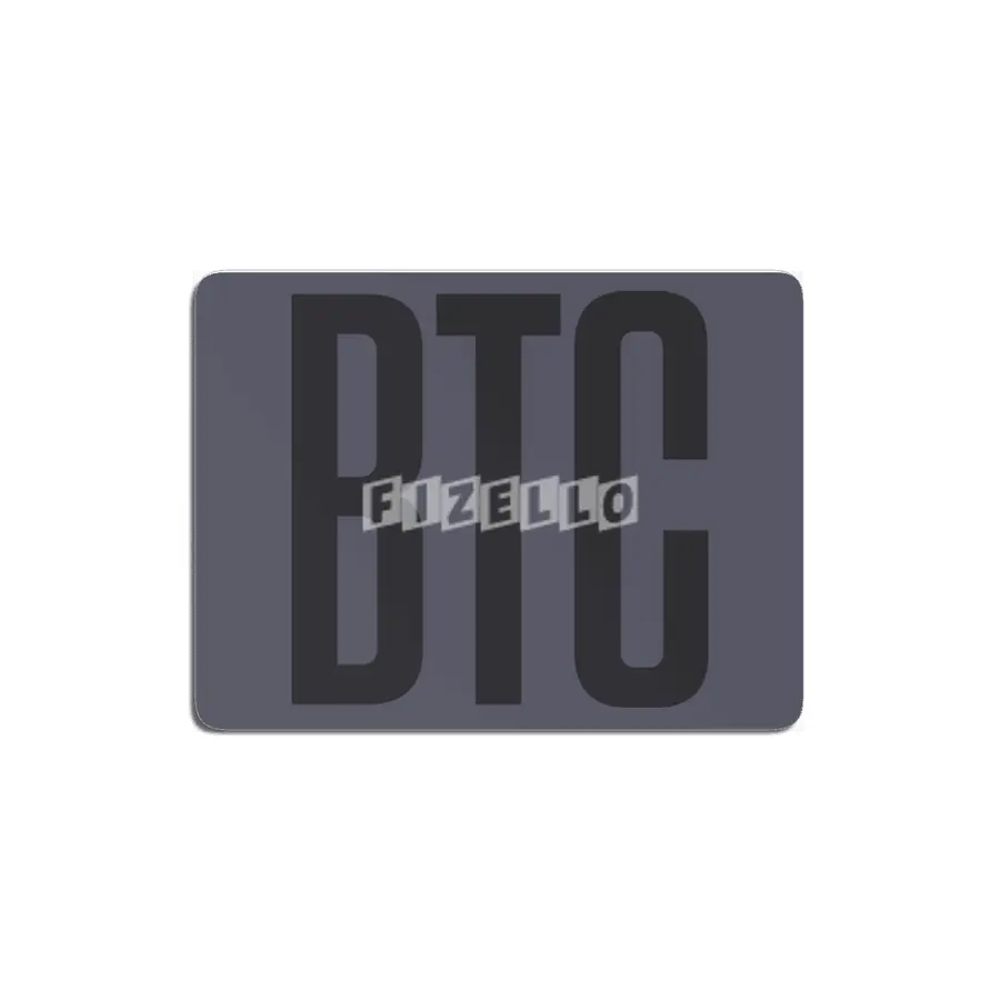 BTC Bitcoin - Crypto Code Transparent Black 50% MDF Tablo