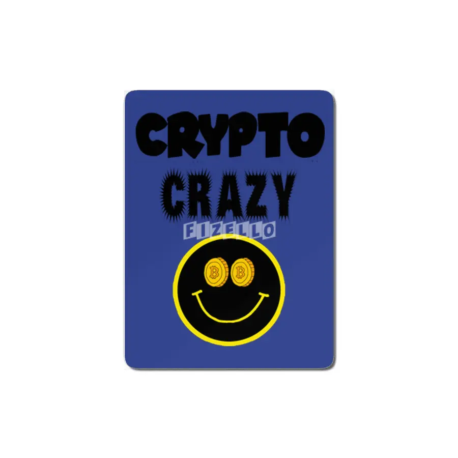 Funny Crypto Crazy Smiley Face Cryptocurrency MDF Tablo