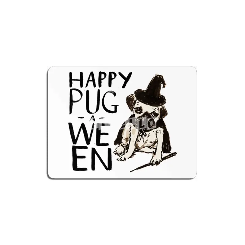 Funny Pug Halloween Tee- Pug-a-ween Witch MDF Tablo