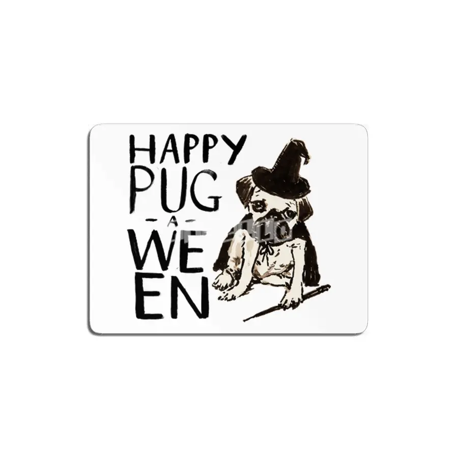 Funny Pug Halloween Tee- Pug-a-ween Witch MDF Tablo