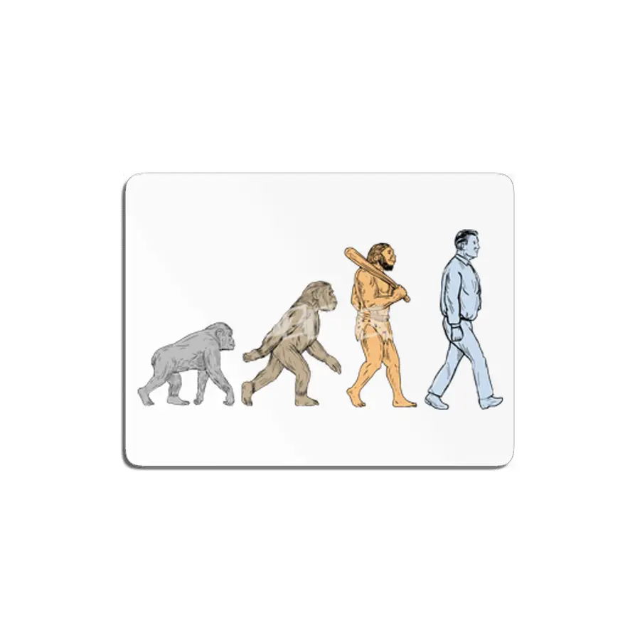 Human Evolution Walking Drawing MDF Tablo