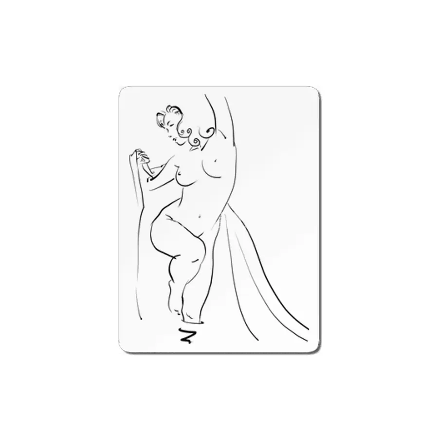 Feminine Nude - Waves - Joy - Happiness - Line Art MDF Tablo