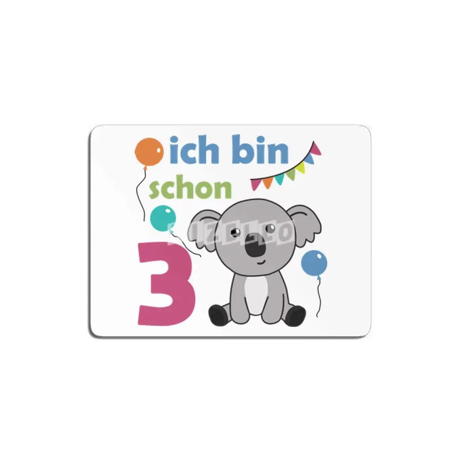 3rd Birthday Koala Three Years Old Cute Animals MDF Tablo