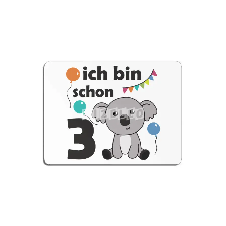3rd Birthday Koala Three Years Old Cute Animals MDF Tablo