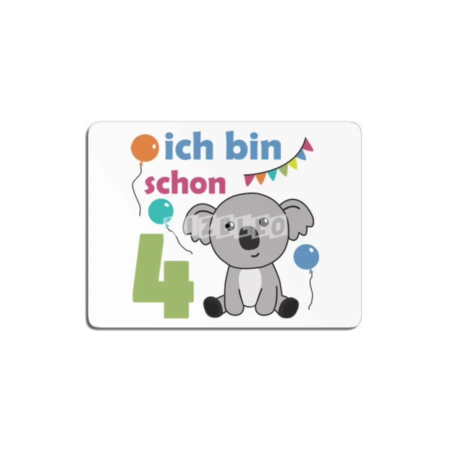 4th Birthday Koala Four Years Old Cute Animals MDF Tablo