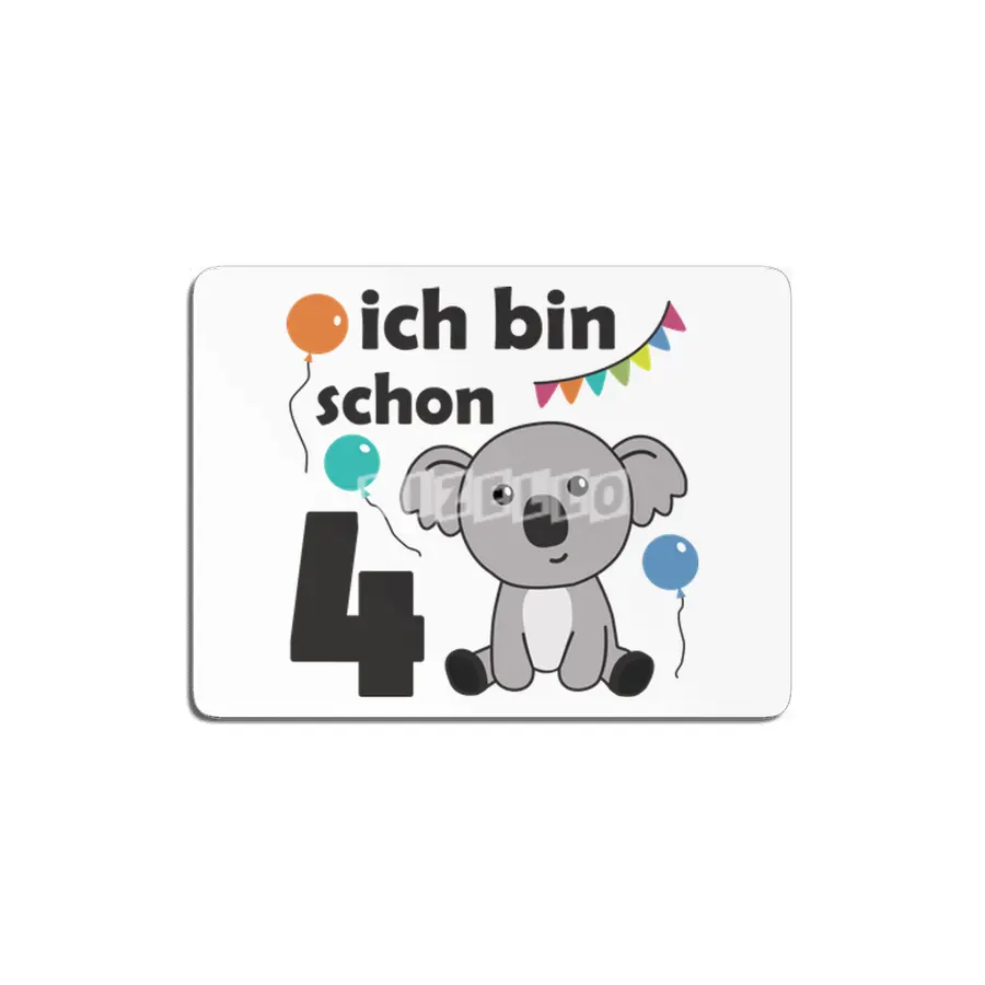 4th Birthday Koala Four Years Old Cute Animals MDF Tablo